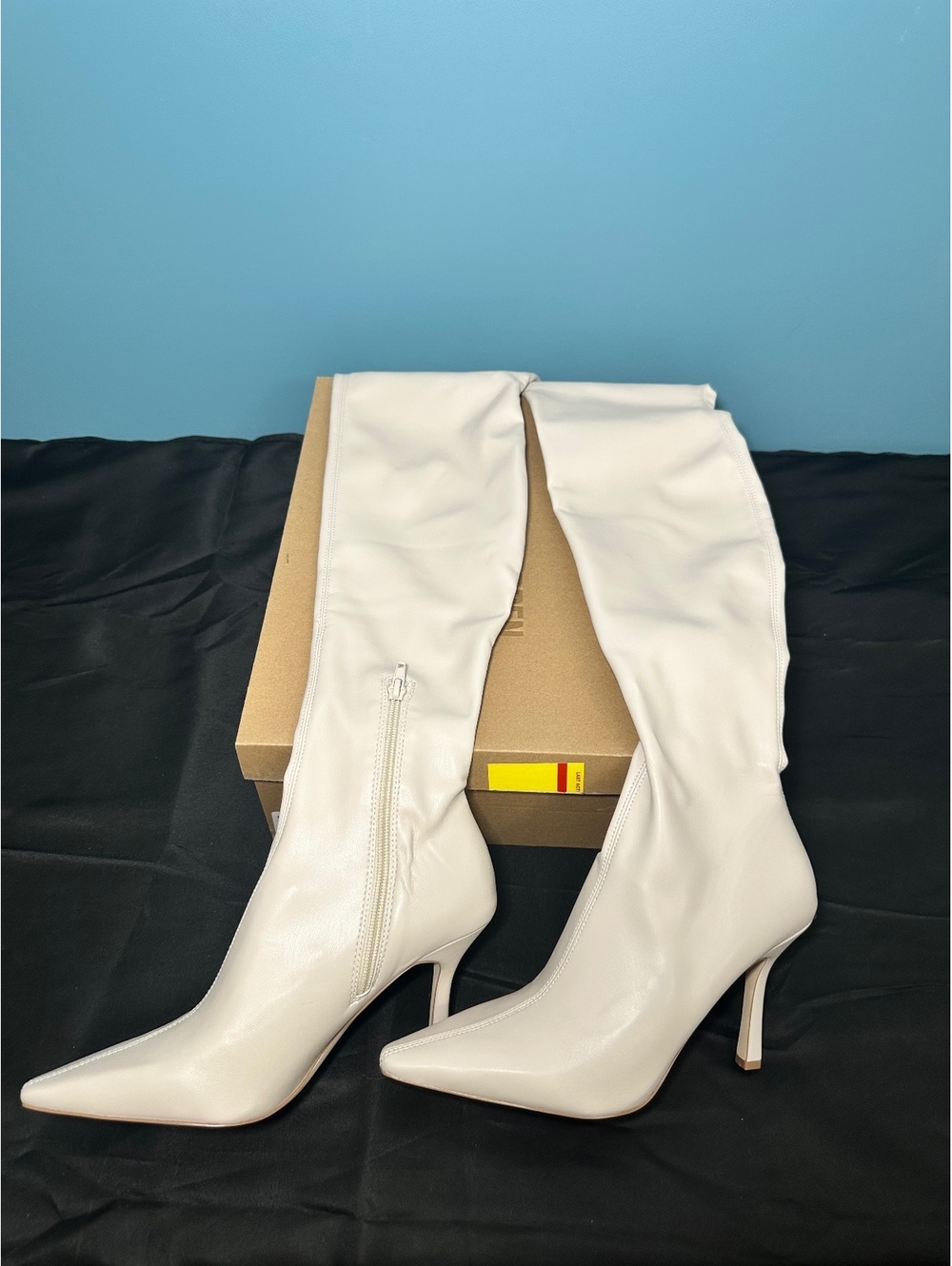 Steve Madden Lorinda Bone High Heel Knee-High Boots Size 8